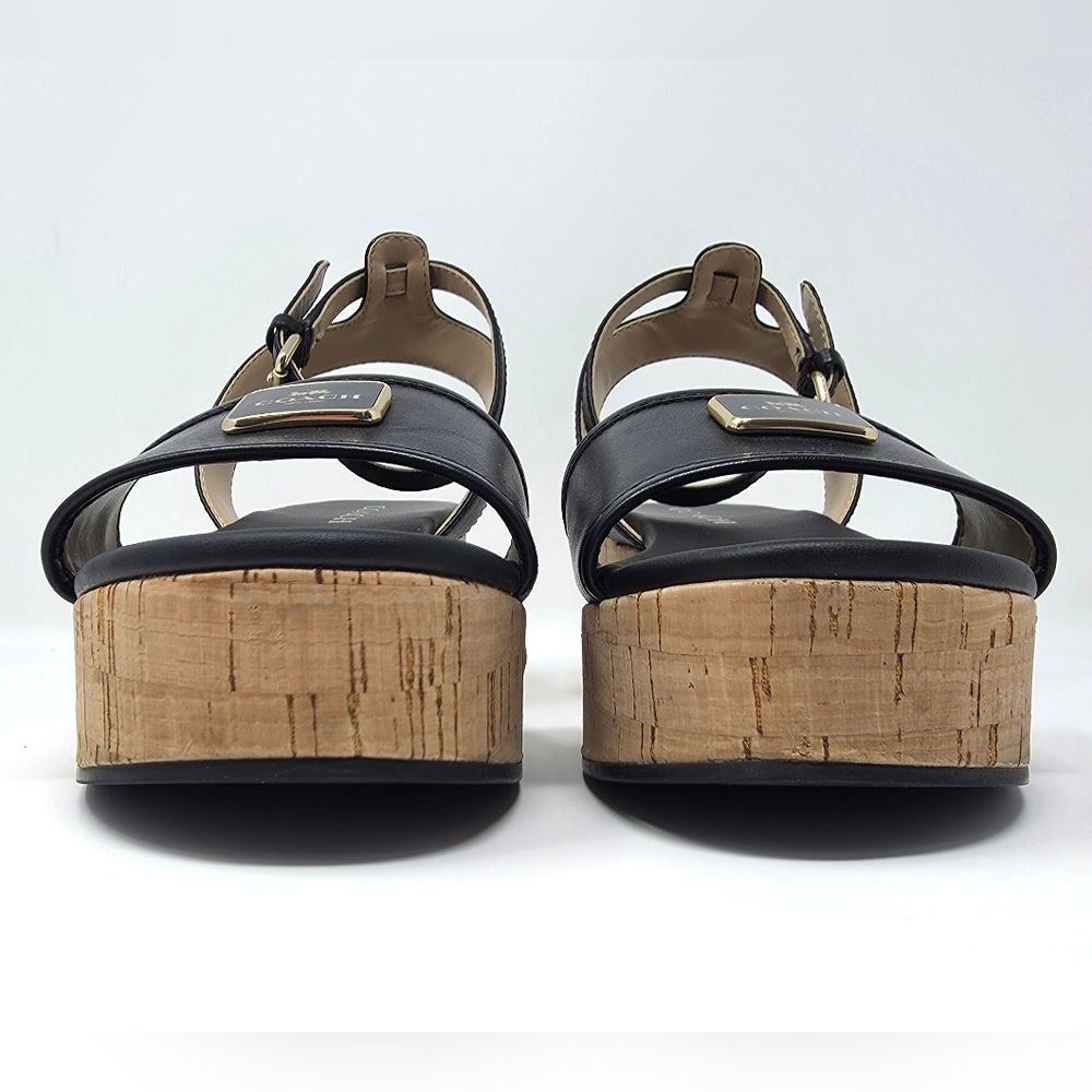 Coach Tullie Leather Platform Strap Sandal Black Women's Size 6.5 CR884 - Picture 6 of 16
